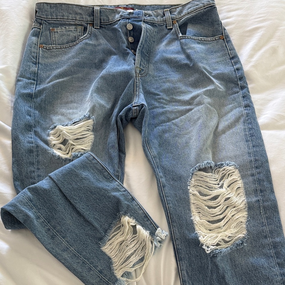 7 for all mankind women’s Distressed Blue Jeans